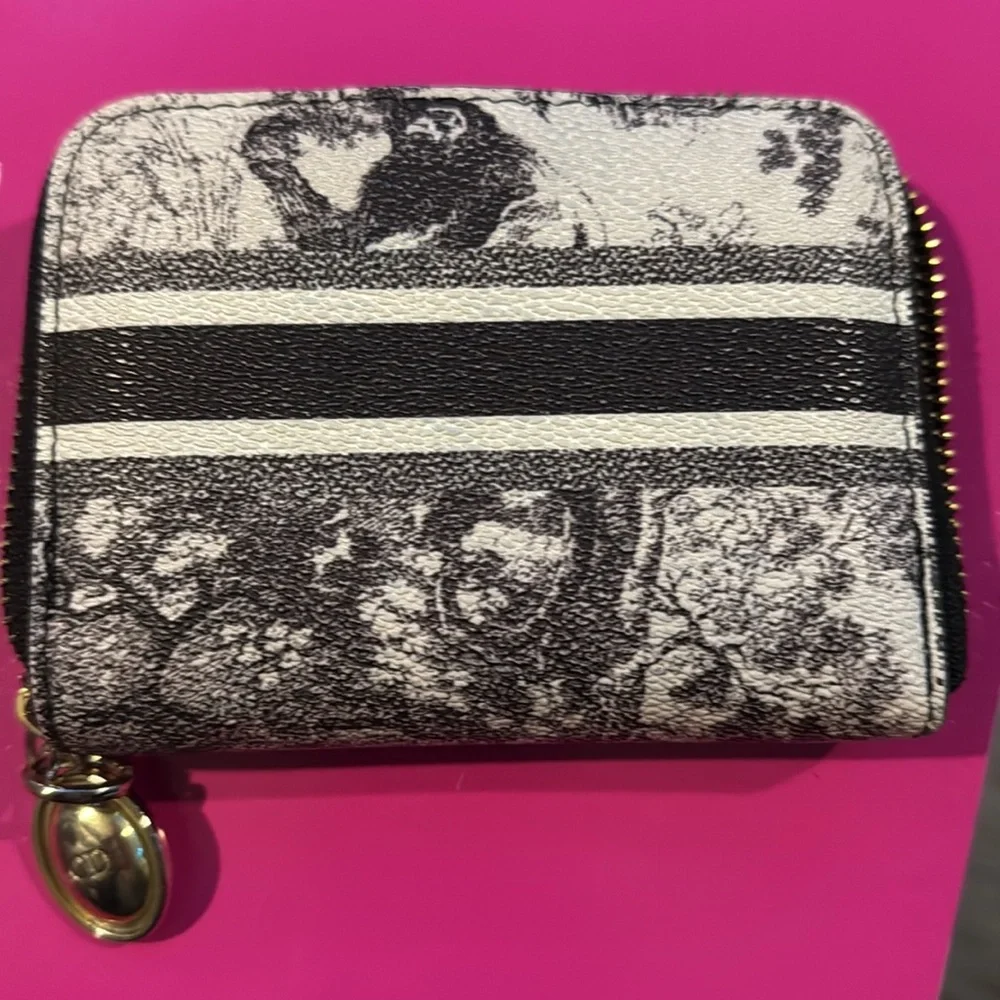 Dior Travel Detachable Card Holder Toile de Jouy Technical Fabric w gold accents